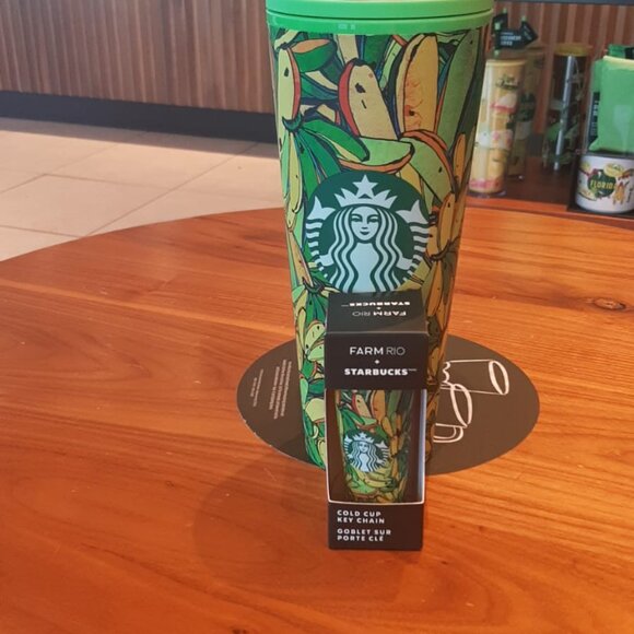 Combo Starbucks x FARM Rio 24oz Tumbler w Banana Straw Topper and Starbucks Trop - Picture 3 of 4
